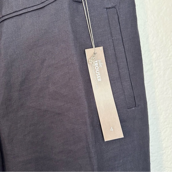 NWT, Ann Taylor Loft Women’s Julie 100% Linen Trousers in Navy Blue, Size 4 - Picture 4 of 8